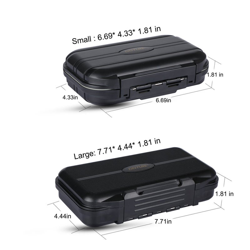 Goture Small Tackle Box, Waterproof Fishing Lure Boxes, Storage Case Bait Plastic Accessories Containers Black SMALL 7.71'' X 4.44'' X 1.81'' - Image 4